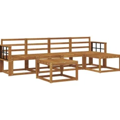 vidaXL Udendørs sofagruppe 6 pcs Naturfarvet Massivt Akacietræ