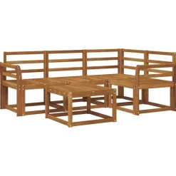 vidaXL Udendørs sofagruppe 5 pcs Naturfarvet Massivt Akacietræ