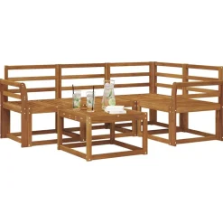 vidaXL Udendørs sofagruppe 5 pcs Naturfarvet Massivt Akacietræ