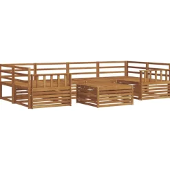 vidaXL Udendørs sofagruppe 7 pcs Naturfarvet