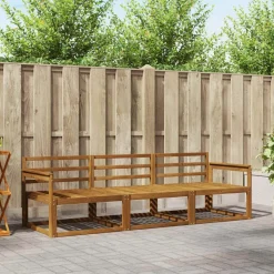 vidaXL Udendørs sofagruppe 3 pcs Naturfarvet Massivt Akacietræ