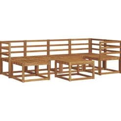 vidaXL Udendørs sofagruppe 7 pcs Naturfarvet Massivt Akacietræ