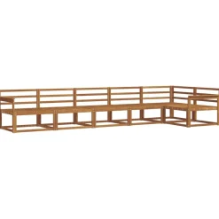 vidaXL Udendørs sofagruppe 6 pcs Naturfarvet Massivt Akacietræ