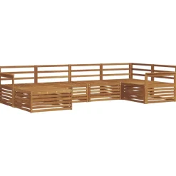 vidaXL Udendørs sofagruppe 6 pcs Naturfarvet
