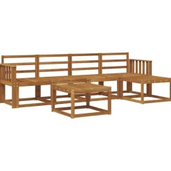 vidaXL Udendørs sofagruppe 6 pcs Naturfarvet Massivt Akacietræ