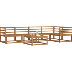vidaXL Udendørs sofagruppe 6 pcs Naturfarvet Massivt Akacietræ