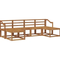 vidaXL Udendørs sofagruppe 6 pcs Naturfarvet Konstrueret træ