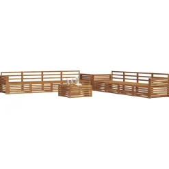 vidaXL Udendørs sofagruppe 9 pcs Naturfarvet