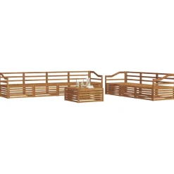 vidaXL Udendørs sofagruppe 8 pcs Naturfarvet Massivt Akacietræ