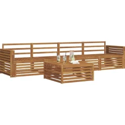 vidaXL Udendørs sofagruppe 5 pcs Naturfarvet