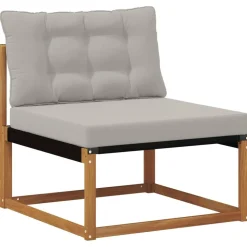 vidaXL Udendørs sofagruppe med pude 6 pcs Naturlig og Lys Grå