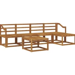 vidaXL Udendørs sofagruppe 6 pcs Naturfarvet Massivt Akacietræ
