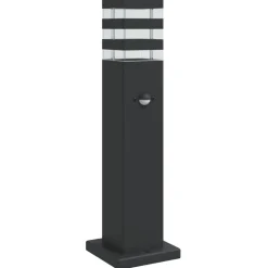 vidaXL udendørs standerlampe med sensor 50 cm aluminium sort