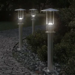 vidaXL udendørs standerlampe 60 cm rustfrit stål sølvfarvet