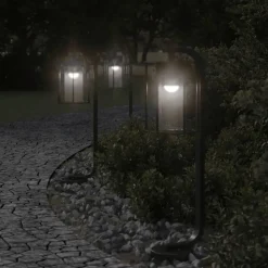 vidaXL udendørs standerlampe 60 cm rustfrit stål sort