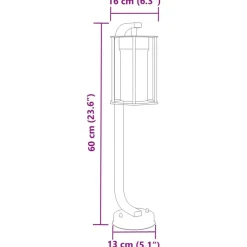 vidaXL udendørs standerlampe 60 cm rustfrit stål sort