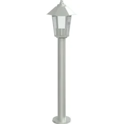 vidaXL udendørs standerlampe 80 cm rustfrit stål sølvfarvet