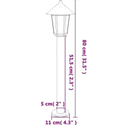 vidaXL udendørs standerlampe 80 cm rustfrit stål sølvfarvet