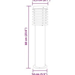 vidaXL udendørs standerlamper 3 stk. 60 cm rustfrit stål sølvfarvet