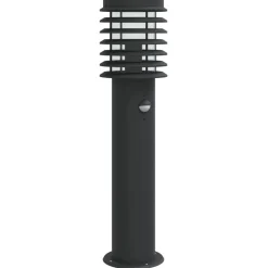 vidaXL udendørs standerlampe med sensor 60 cm rustfrit stål sort