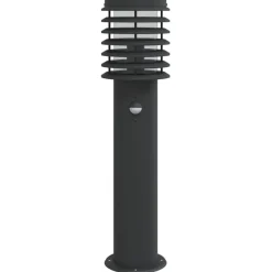 vidaXL udendørs standerlampe med sensor 60 cm rustfrit stål sort