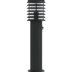 vidaXL udendørs standerlampe med sensor 60 cm rustfrit stål sort