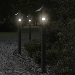 vidaXL udendørs standerlampe 80 cm rustfrit stål sort