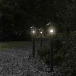 vidaXL udendørs standerlampe 80 cm rustfrit stål sort