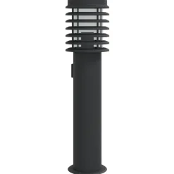 vidaXL udendørs standerlampe med stikkontakt 60 cm rustfrit stål sort