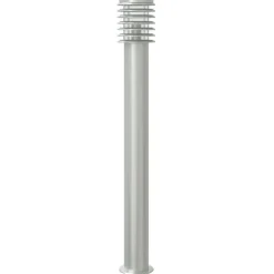 vidaXL udendørs standerlampe med sensor 110 cm rustfrit stål sølv