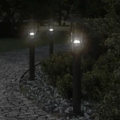 vidaXL udendørs standerlampe 60 cm rustfrit stål sort