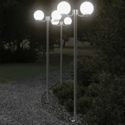 vidaXL udendørs standerlamper 3 stk. 215 cm rustfrit stål sølvfarvet
