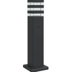 vidaXL udendørs standerlampe med stikkontakt 50 cm aluminium sort