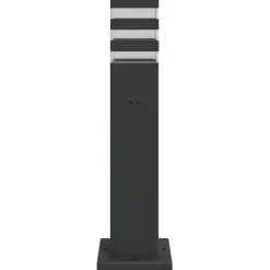vidaXL udendørs standerlampe med stikkontakt 50 cm aluminium sort