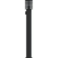 vidaXL udendørs standerlampe med stikkontakt 60 cm rustfrit stål sort