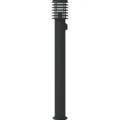 vidaXL udendørs standerlampe med stikkontakt 60 cm rustfrit stål sort