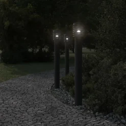 vidaXL udendørs standerlampe 110 cm rustfrit stål sort