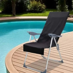 vidaXL Udendørs stol håndklæder 2 pcs Sort 130 x 60 cm