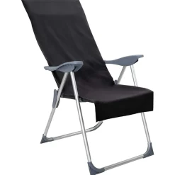vidaXL Udendørs stol håndklæder 2 pcs Sort 130 x 60 cm