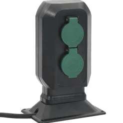 vidaXL udendørs strømforsyning 15,5x11x24 cm med spyd sort og grøn