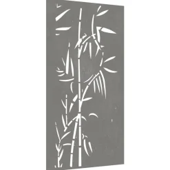 vidaXL udendørs vægdekoration 105x55 cm bambusdesign cortenstål