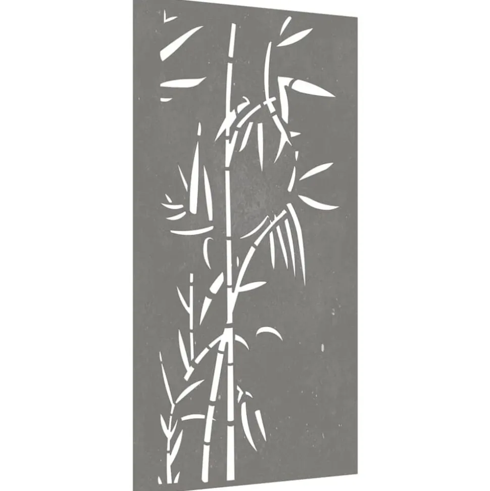 vidaXL udendørs vægdekoration 105x55 cm bambusdesign cortenstål