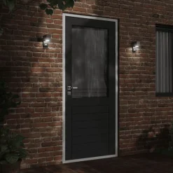 vidaXL udendørs væglampe med sensor trykstøbt aluminium sort