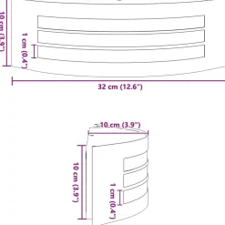 vidaXL Udendørs væglampe Sort 32 x 10 x 10 cm Rustfrit stål og plastik