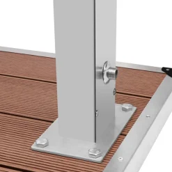 vidaXL udendørsbruser med bakke WPC rustfrit stål