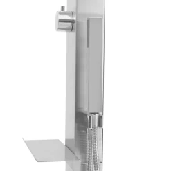 vidaXL udendørsbruser med bakke WPC rustfrit stål