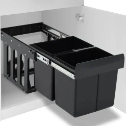 vidaXL udtrækkelig affaldsspand til skabslåge blød lukning 36 l