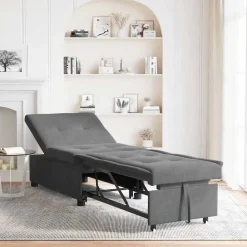 vidaXL Udtrækssofa Mørkegrå 194 x 67 x 82 cm Microfiber