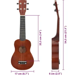 vidaXL ukulelesæt sopran med taske til børn 21