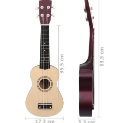vidaXL ukulelesæt sopran med taske til børn 21